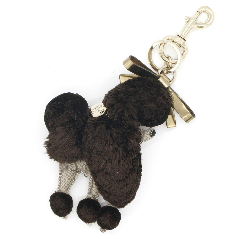 Gucci Accessory Bag Charm GG Supreme Guccioli Poodle Lulu 206079 Beige Dark B...